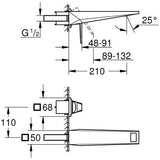 GROHE Allure Brilliant Private Collection 2-Loch-Waschtischbatterie mit Rändelstruktur – Chrom