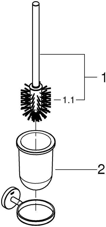 GROHE Bau Cosmopolitan Toilettenbürstengarnitur – Wandmontage, verchromt, mit Glas-Einsatz