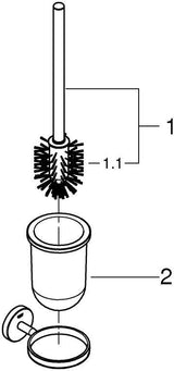 GROHE Bau Cosmopolitan Toilettenbürstengarnitur – Wandmontage, verchromt, mit Glas-Einsatz