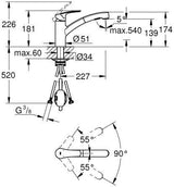 GROHE Eurosmart Spültisch-Einhandmischer mit ausziehbarem Auslauf und Dual-Spülbrause in Chrom