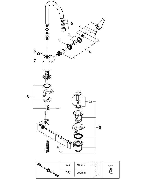 GROHE BauFlow Einhand-Waschtischbatterie L-Size Chrom – SmoothControl & EcoJoy