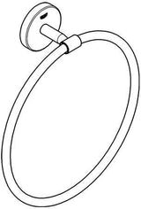 GROHE Bau Cosmopolitan Handtuchring – geschlossen, verchromt, schwenkbar, 210 mm
