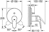 GROHE Eurostyle Einhand-Wannenbatterie Fertigmontageset – Chrom, mit Umstellung Wanne/Brause