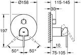 GROHE Plus Einhandbatterie Fertigmontageset 3-Wege-Umstellung Hard Graphite