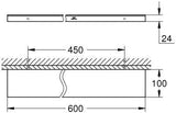 GROHE Allure Ablage Wandmontage 600 mm Glas/Metall cool sunrise gebürstet – verdeckte Befestigung
