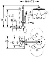 GROHE Rainshower SmartActive 310 Duschsystem mit Thermostatbatterie und CoolTouch