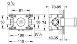 GROHE Grohtherm F Einbaubox 35107 für Wandanschlussbogen – Rohbauset mit stufenloser Einbautiefe