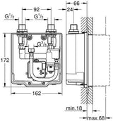 GROHE Eurosmart CE UP-Einbaukasten mit thermostatischer Mischung 230V für Waschtisch-IR-Fertigmontagesets