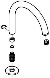 GROHE Auslauf 101280 chrom – Drehbarer Messing-Auslauf mit Strahlregler und Rosette
