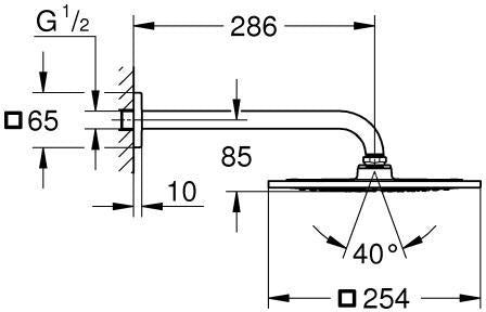 GROHE Rainshower Aqua 10" Kopfbrauseset mit 286 mm Brausearm, 1 Strahlart, Chrom