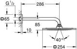 GROHE Rainshower Aqua 10" Kopfbrauseset mit 286 mm Brausearm, 1 Strahlart, Chrom
