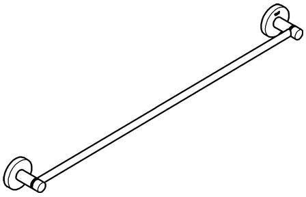 GROHE Essentials Badetuchhalter 600 mm Metall chrom – verdeckte Befestigung, zum Bohren oder Kleben