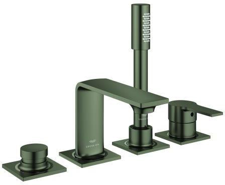 GROHE Allure 4-Loch-Einhand-Wannenbatterie cool sunrise gebürstet mit Duschgarnitur