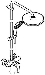 GROHE Tempesta System 250 Duschsystem mit Einhandmischer – Chrom, 250 mm Kopfbrause, Handbrause, EcoJoy