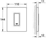 GROHE Skate Cosmopolitan Urinal-Betätigungsplatte, manuell, chrom, 116 x 144 mm