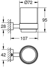 GROHE Essentials Cube Zahnputzbecher mit Halter, Glas/Metall, chrom, verdeckte Befestigung