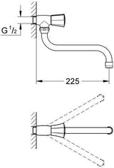 GROHE Costa Auslaufventil DN15 Wandmontage schwenkbarer Rohrauslauf chrom