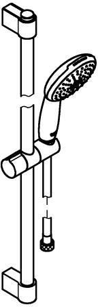 GROHE Tempesta 110 Brausestangenset 600 mm – 2 Strahlarten, EcoJoy, Chrom