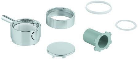 GROHE Temperaturwählgriff 49089 rund für Thermostat-Fertigmontagesets – Chrom, SafeStop 38°C