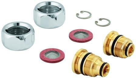 GROHE Anschlussnippel 49179 – Chrom für Thermostat-Batterien, 3/4'' Anschlussmutter