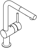 GROHE Minta Einhand-Spültischbatterie L-Auslauf mit ausziehbarer Spülbrause hard graphite