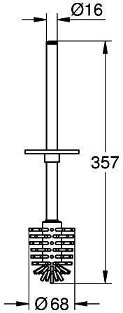 GROHE Selection Cube Ersatzbürste 40868 – WC-Bürste mit Stiel, verchromt, weiß