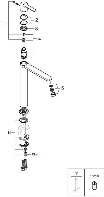 GROHE Lineare Einhand-Waschtischbatterie XL-Size Chrom – SilkMove & EcoJoy