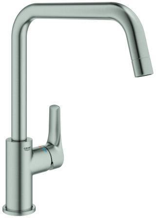 GROHE Eurosmart Spültisch-Einhandmischer mit hohem Auslauf – Chrom, schwenkbar 150°, SilkMove-Technologie