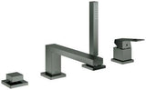 GROHE Eurocube 4-Loch-Einhand-Wannenkombination – Chrom, 252 mm, mit Handbrause Euphoria Cube+