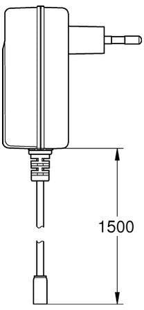 GROHE Netzteil 48373 für GROHE Sense Guard – Schaltnetzteil 100–240 V AC, 1500 mm Kabel