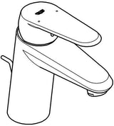 GROHE Eurodisc Cosmopolitan Einhand-Waschtischbatterie mit EcoJoy und Zugstangen-Ablaufgarnitur, chrom