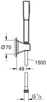 GROHE Grandera Stick Wandhalterset 1 Strahlart 7,6 l/min Chrom – DreamSpray & SpeedClean
