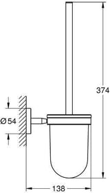 GROHE Bau Cosmopolitan Toilettenbürstengarnitur – Wandmontage, verchromt, mit Glas-Einsatz