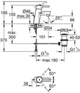 GROHE Concetto Einhand-Waschtischbatterie mit Zugstangen-Ablaufgarnitur, chrom – SilkMove Technologie