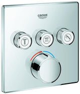 GROHE SmartControl Unterputzmischer mit 3 Absperrventilen – Fertigmontageset eckig Chrom