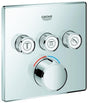 GROHE SmartControl Unterputzmischer mit 3 Absperrventilen – Fertigmontageset eckig Chrom