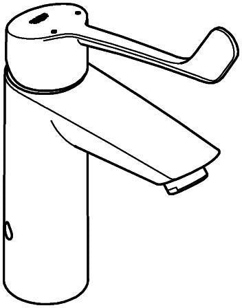 GROHE Eurosmart Professional Waschtischarmatur M-Size mit Verbrühschutz und langem Hebel, Chrom