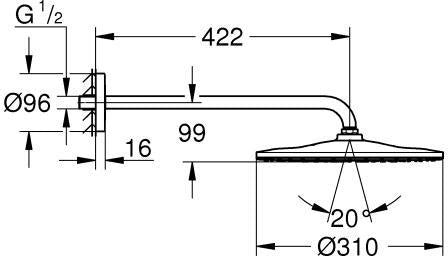 GROHE Rainshower Mono 310 Kopfbrauseset 1 Strahlart phantom black 9,5 l/min