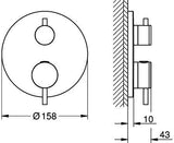 GROHE Atrio Thermostat-Brausebatterie 24357 FMS mit 1 Absperrventil, Chrom