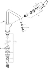 GROHE Eurosmart Spültisch-Einhandmischer mit hohem Auslauf – Chrom, schwenkbar 150°, SilkMove-Technologie