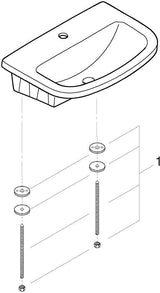 GROHE Einbauwaschtisch Bau Keramik 560x400mm alpinweiß, 1 Hahnloch, mit Überlauf