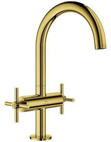 GROHE Atrio Waschtisch-Einlochbatterie L-Size mit Kreuzgriffen – chrom, EcoJoy, schwenkbarer Auslauf
