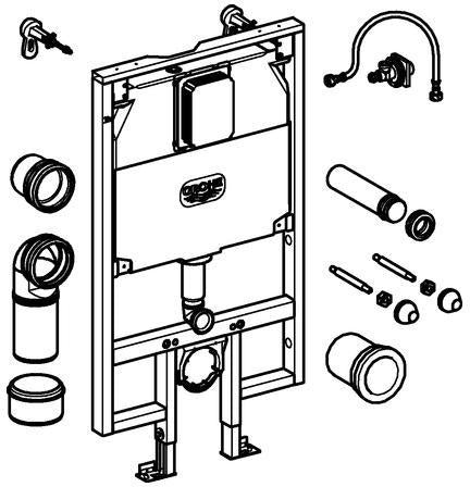 GROHE WC-Element Rapid SL 38994 mit Spülkasten 80 mm, Elementbreite 0,62 m