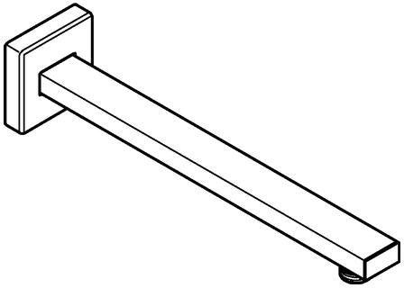 GROHE Brausearm Rainshower 27709 Ausladung 286 mm Chrom – Eckig, Metall, mit Rosette