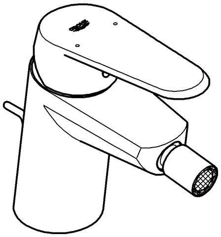 GROHE Eurodisc Cosmopolitan Einhand-Bidetbatterie mit Zugstangen-Ablaufgarnitur, chrom