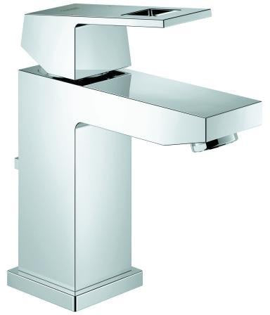 GROHE Eurocube Einhand-Waschtischbatterie mit Zugstangen-Ablaufgarnitur, chrom, EcoJoy