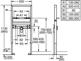 GROHE Rapid SL Waschtisch-Element 1,13 m – höhenverstellbar, vormontiert, für Vorwand- und Ständerwandmontage