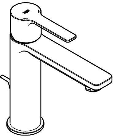 GROHE Lineare Einhand-Waschtischbatterie S-Size mit Temperaturbegrenzer und SilkMove Technologie in Chrom