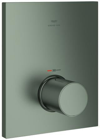 GROHE Grohtherm F Thermostat-Zentralbatterie Fertigmontageset – Satin Graphite, hoher Durchfluss