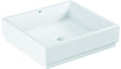 GROHE Aufsatzschale Cube Keramik 50 cm PureGuard alpinweiß – Antibakterielle Glasur, ohne Hahnloch
